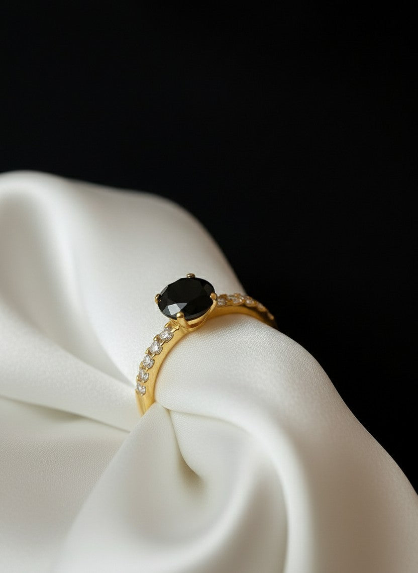 Classic Solitaire Ring with Crystal Accents