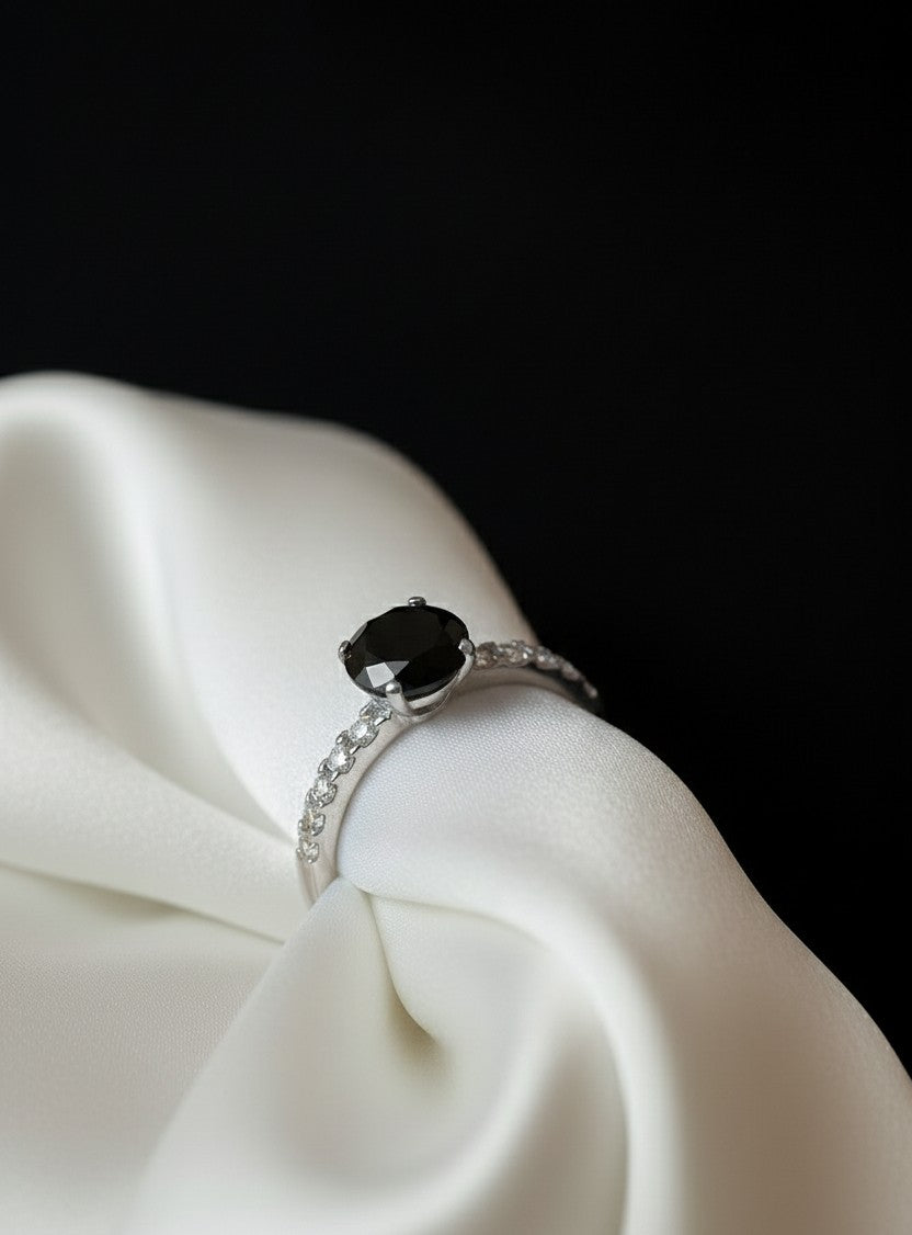 Classic Solitaire Ring with Crystal Accents