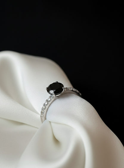 Classic Solitaire Ring with Crystal Accents