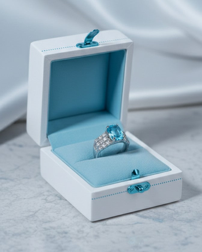 Crystal Pavé Gemstone Ring