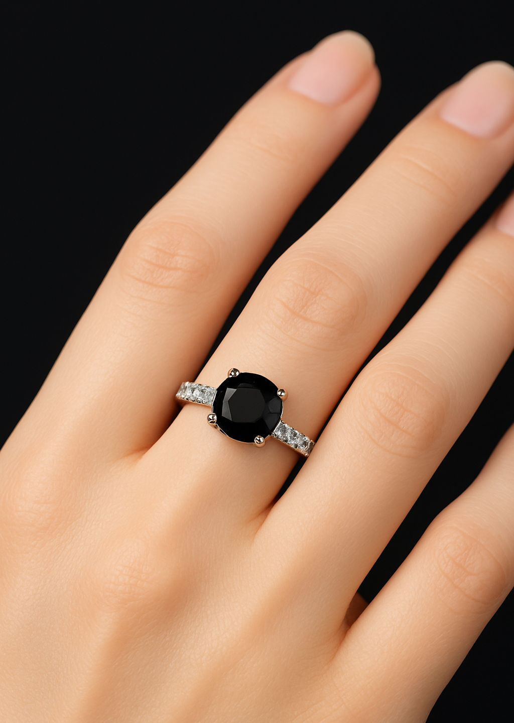 Classic Solitaire Ring with Crystal Accents