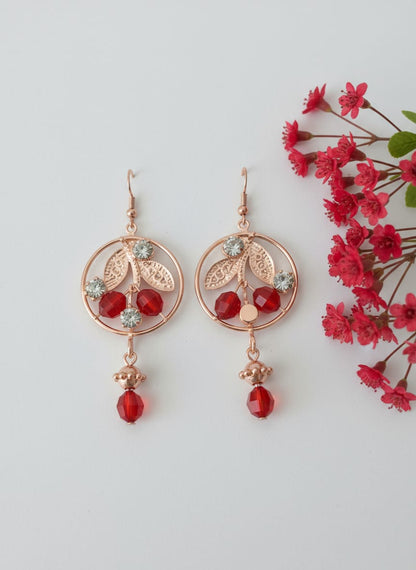 Cherry Blossom Crystal Drop Earrings