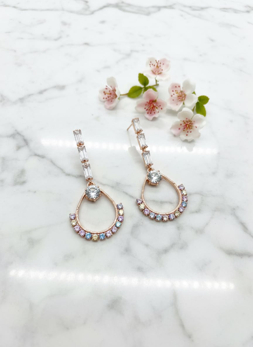 Crystal Hoop Drop Earrings