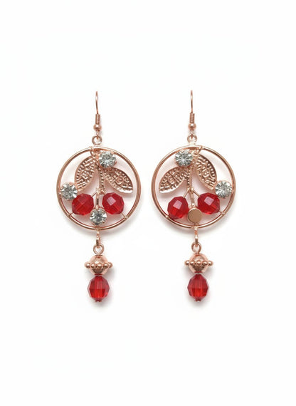 Cherry Blossom Crystal Drop Earrings