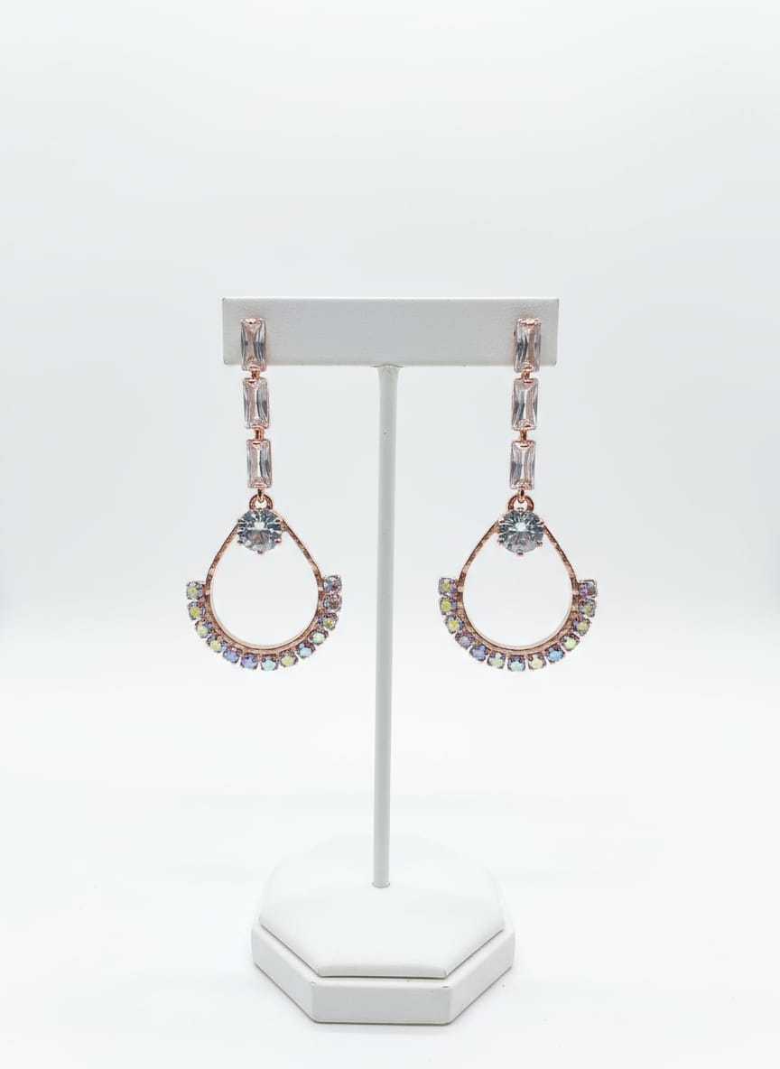 Crystal Hoop Drop Earrings