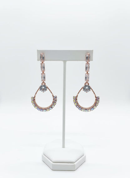 Crystal Hoop Drop Earrings