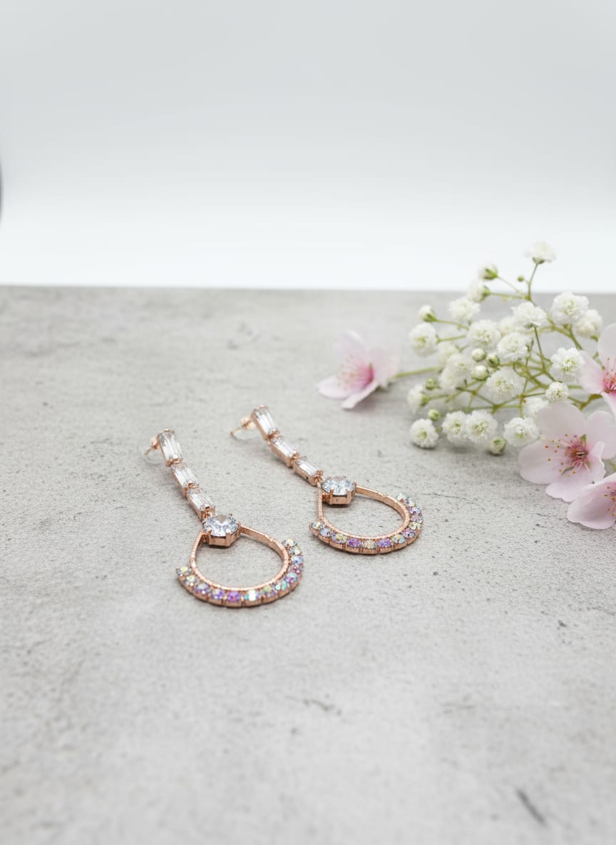 Crystal Hoop Drop Earrings