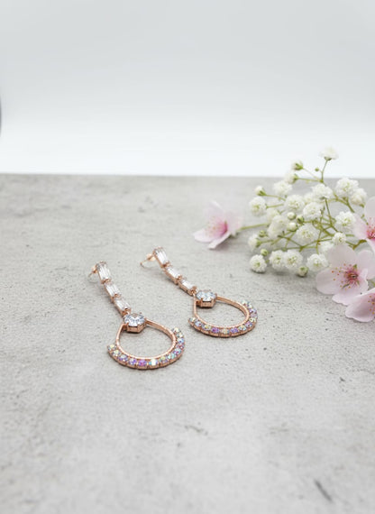 Crystal Hoop Drop Earrings