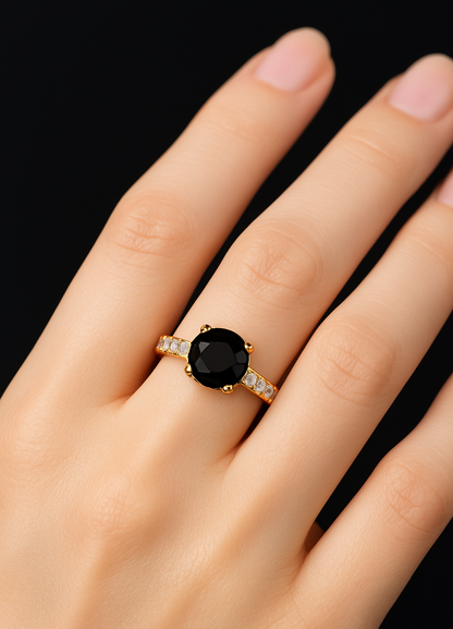 Classic Solitaire Ring with Crystal Accents