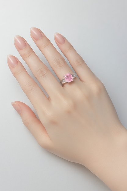 Crystal Pavé Gemstone Ring