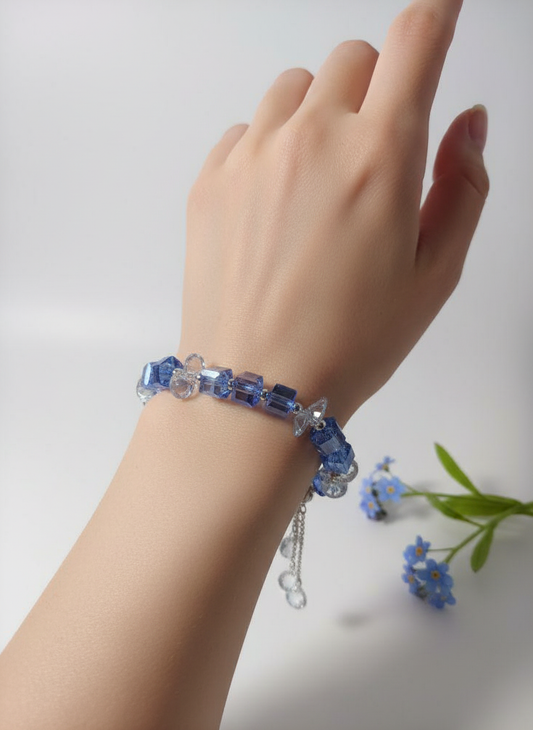 Sparkling Crystal Bead Bracelet - Adjustable Design