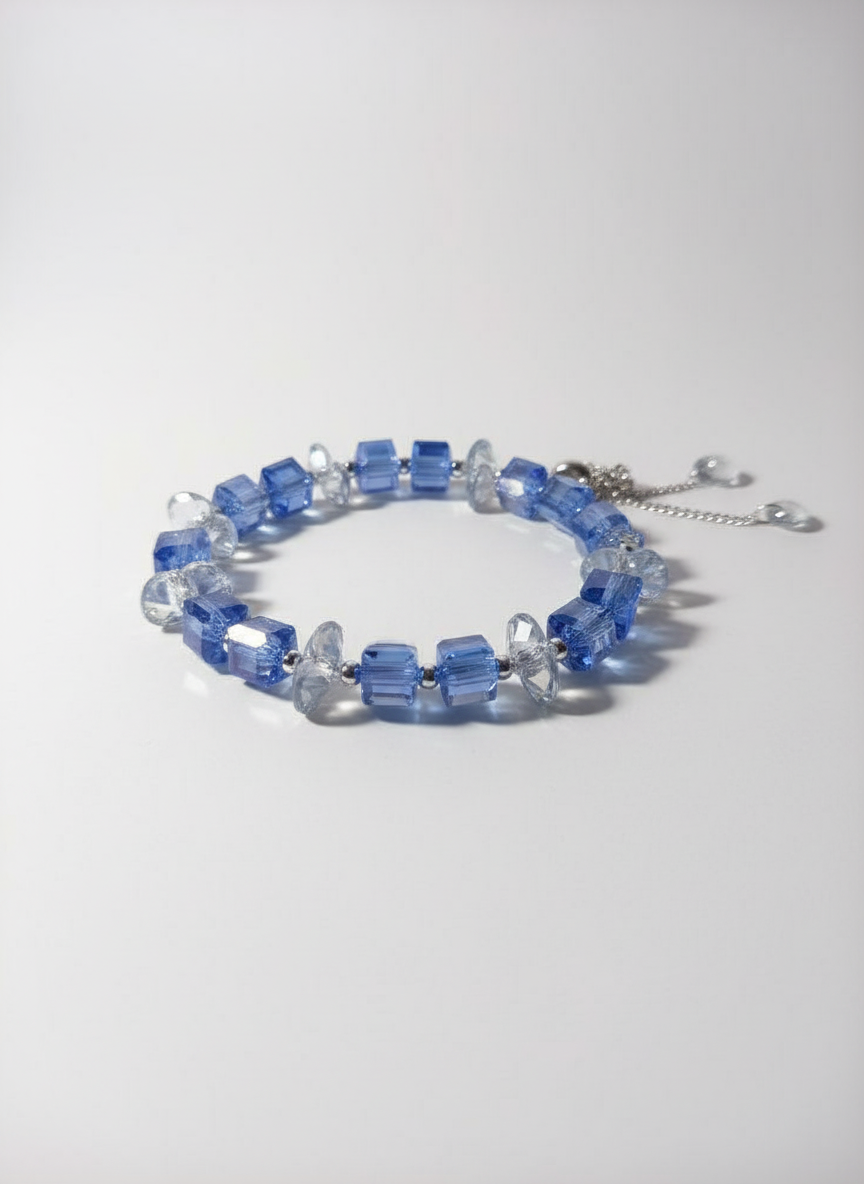 Sparkling Crystal Bead Bracelet - Adjustable Design
