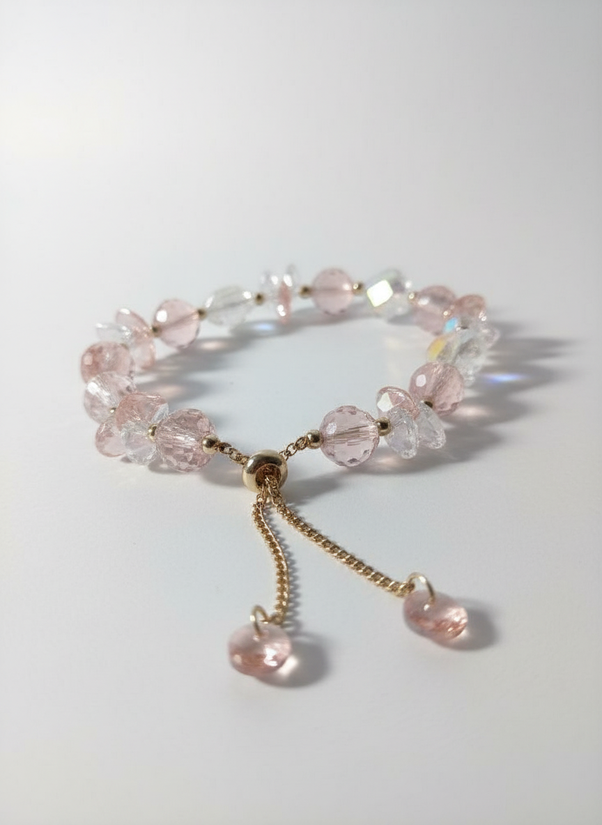 Sparkling Crystal Bead Bracelet - Adjustable Design